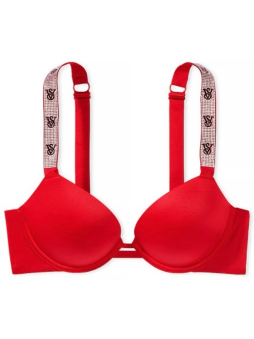 Victoria’s Secret Rose Lace Push Up Bra in Lipstick Red Size 34D